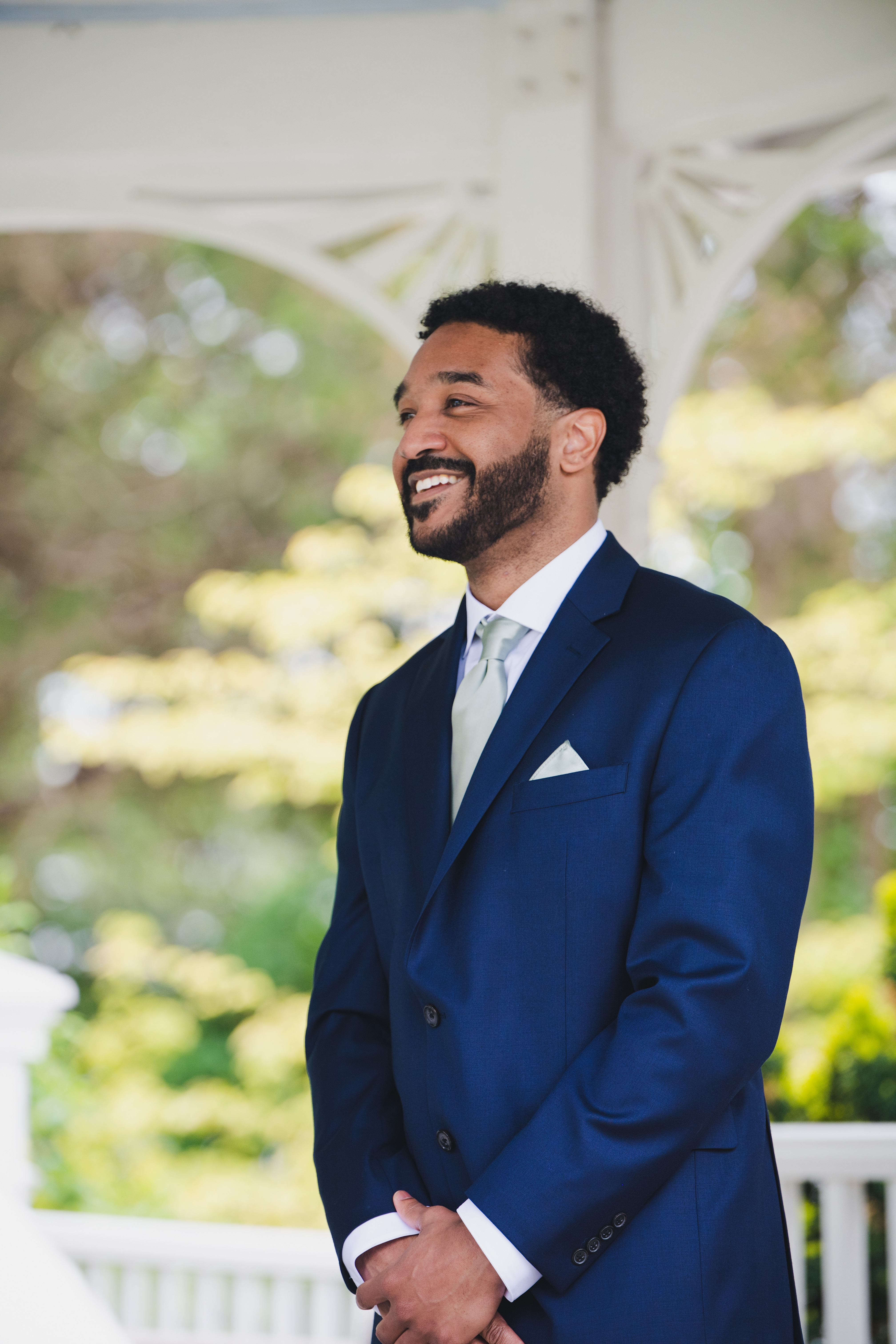 Groom at the gazebo