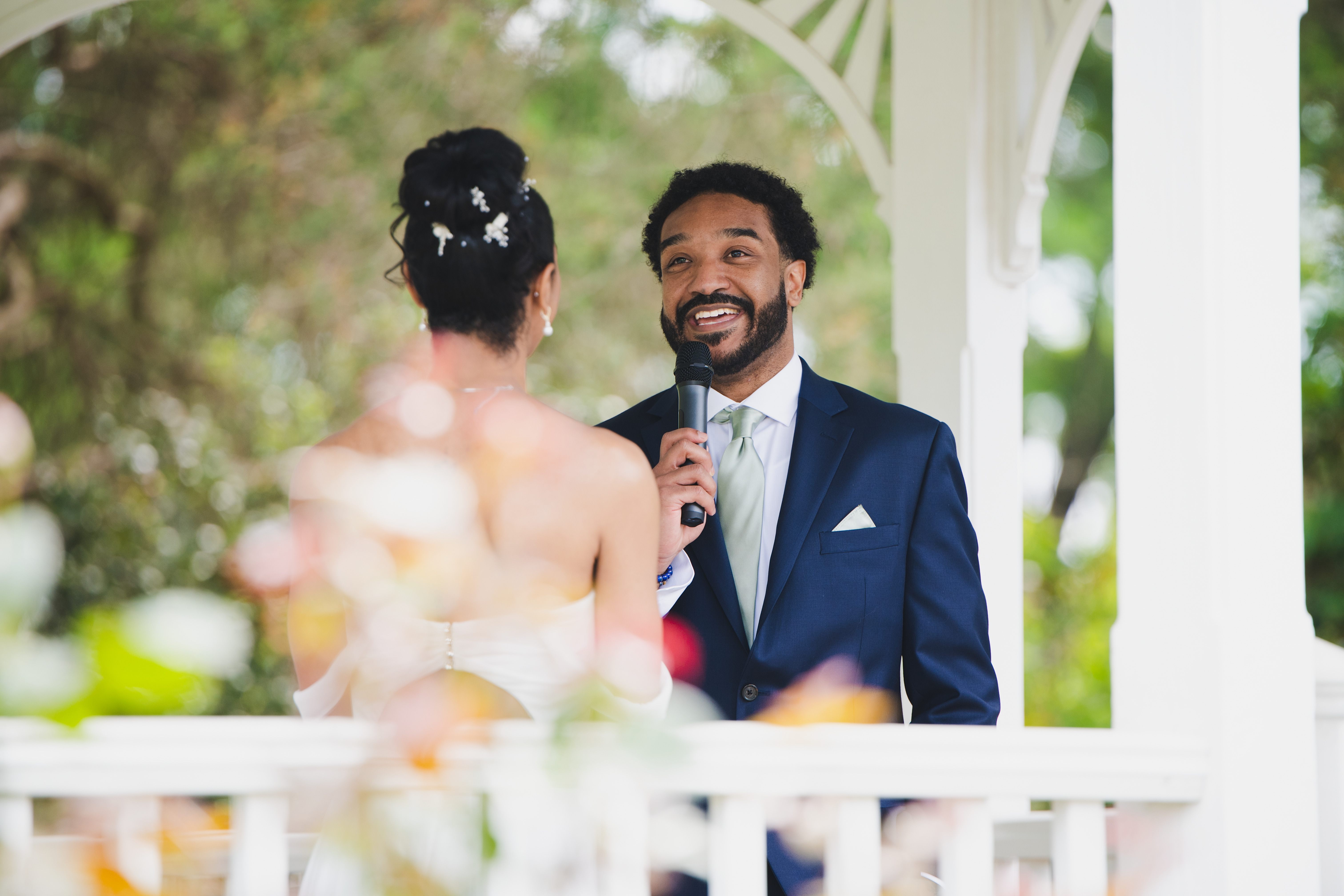 Groom sharing vows